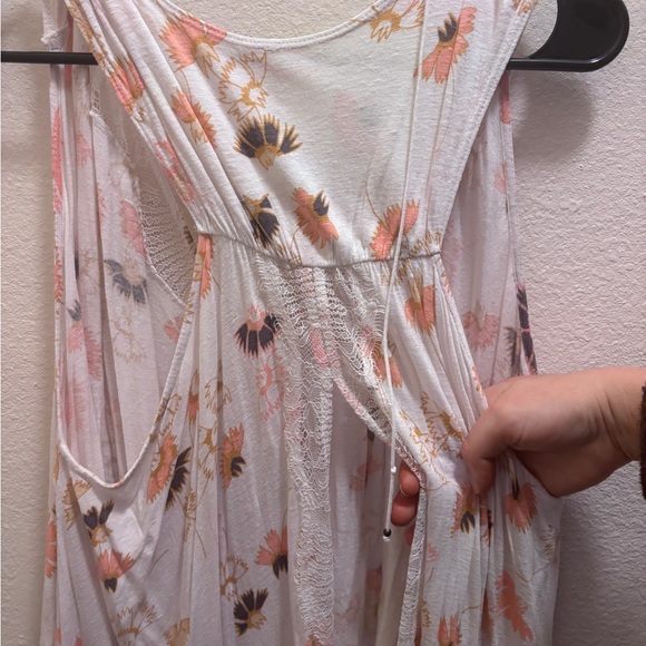 Free People Floral Tank Top - White and Orange - Picture 14 of 16